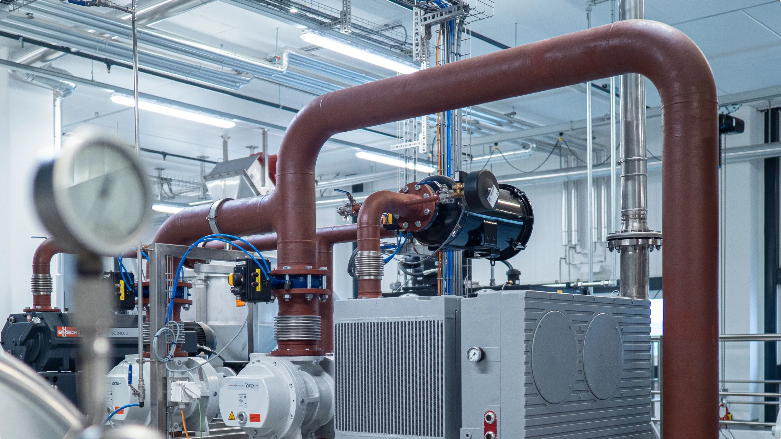 Centrifugal pump performance curve with best efficiency point and system curve intersection